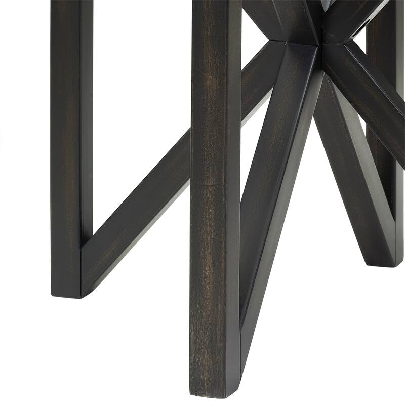 Roomfitters Modern Round Tempered Glass Coffee Table with Solid Wood Base, Transparent Top for Living Room or Study