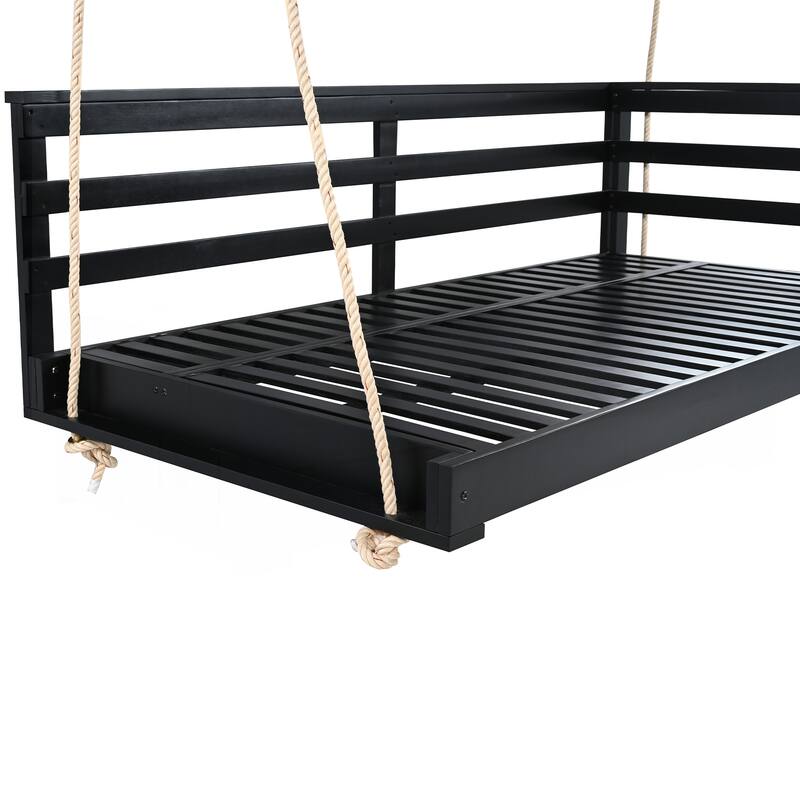 Country Patio Wooden Twin Size Swing Daybed Porch Swing Frame