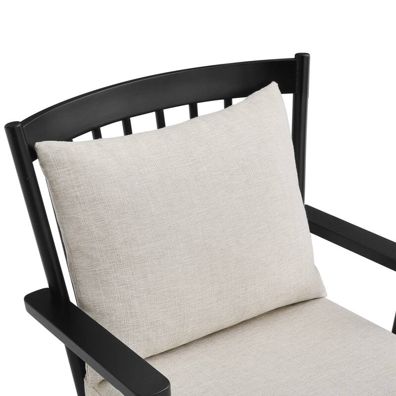 Modern Solid Wood Accent Chairs Set of 2 with Removable Cushion - 22.4 in. W x 27.5 in. D x 34 in. H