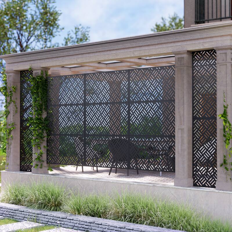 Outdoor Privacy Screen Metal Privacy Screen Panel Free Standing - 72*47
