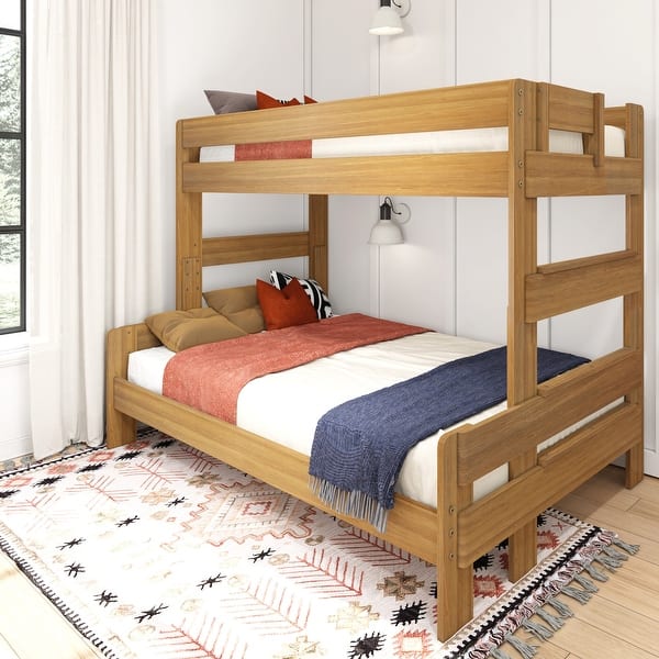 slide 2 of 9, Max and Lily Farmhouse Twin over Full Bunk Bed Pecan