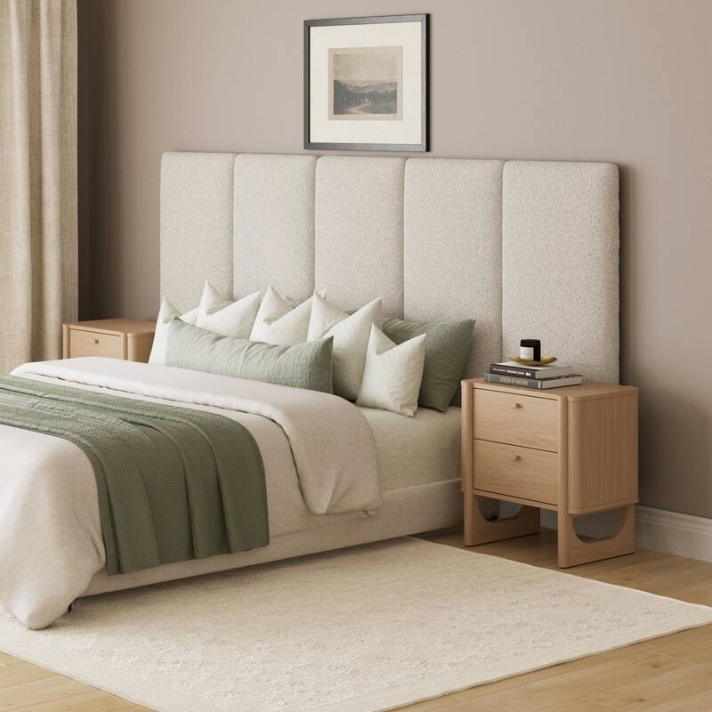 Marissa Boucle Wall Mounted Upholstered Headboard - Oversized - Queen