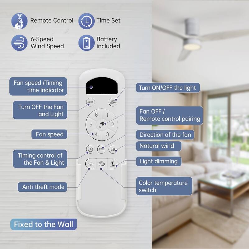 Sofucor 52" Indoor Wood Ceiling Fan Light with Remote, Integrated Light Optional