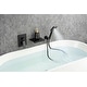 preview thumbnail 26 of 32, Waterfall Wall Mount Roman Tub Filler Faucet 3 Hole Single Handle Bathroom Bathtub Faucet with Hand Shower