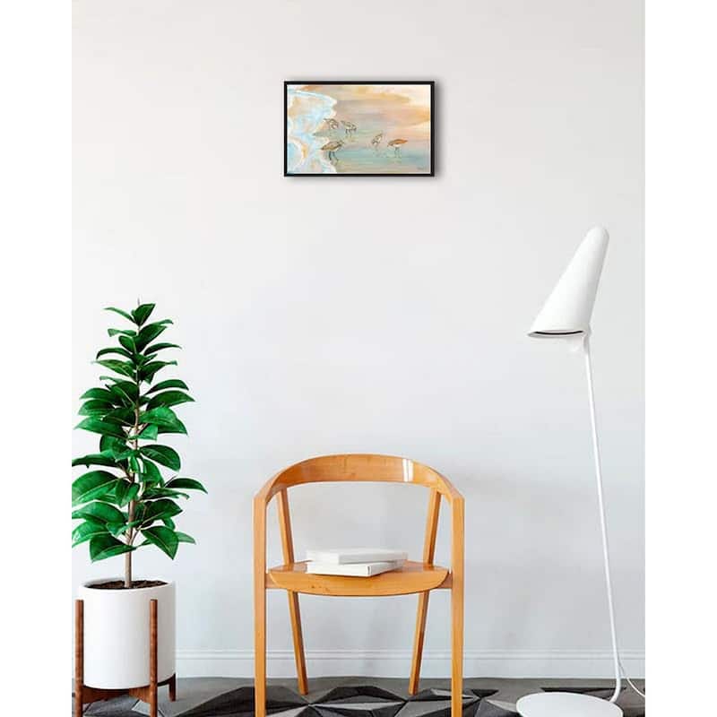 Back Bay Sandpipers Framed Poster - 12 x 18 Inch - Black