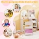 preview thumbnail 9 of 18, Gymax Kids Vanity Set Princess Girls Makeup Vanity Desk w/ 3-Color LED