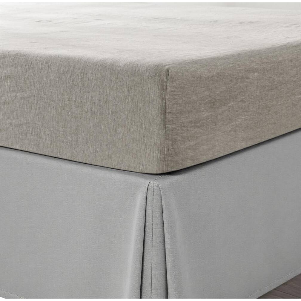HomeRoots Light Gray Linen California King Fitted sheet