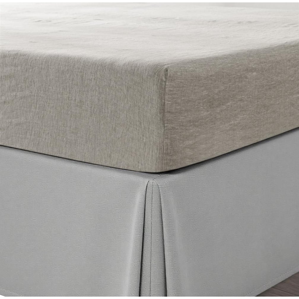HomeRoots Light Gray Linen King Fitted sheet