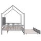 preview thumbnail 21 of 30, Wooden Full Size House Bed with Trundle and Shelf for Kids