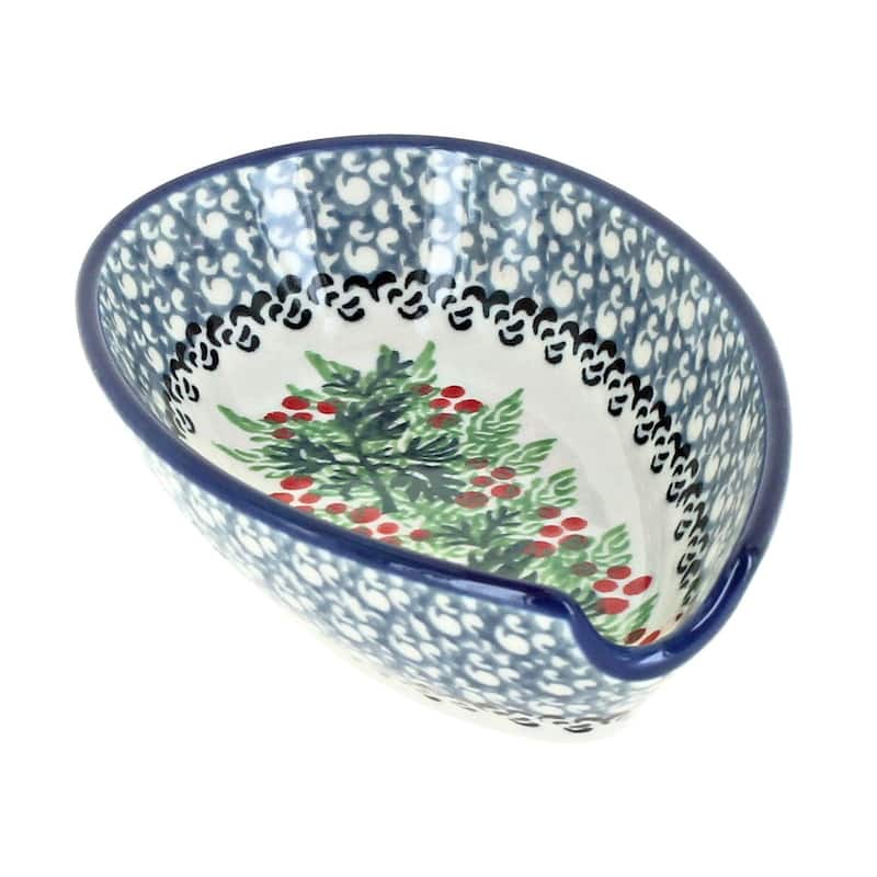 Blue Rose Polish Pottery 381 Ceramika Artystyczna Small Spoon Rest - Noelle
