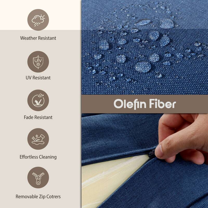 Meyreso 3-Seat Handwoven Wicker Patio Sofa with 6-Inch Thick Cushions