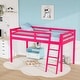preview thumbnail 33 of 57, Espresso Wood Junior Loft Bed with Stairs for Adults, Kids and Young Teens