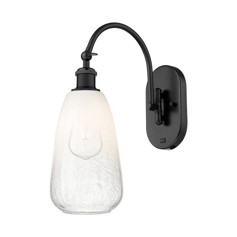 Innovations Lighting Endless Possibilities Ballston - Brookhaven Almond - 1 Light 6" Swiveling Sconce - Matte Black/Opal