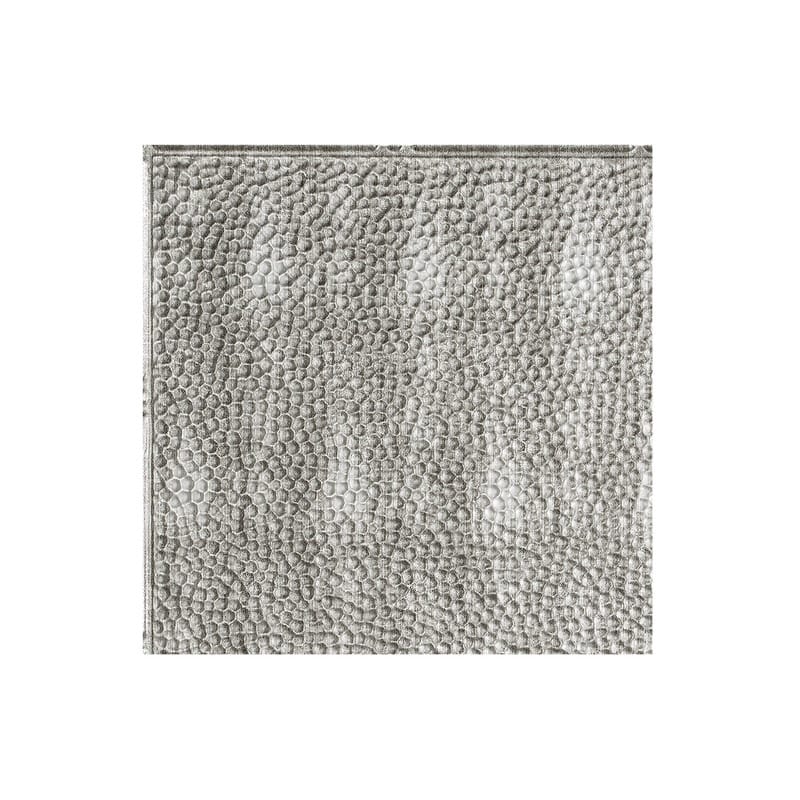 FASÄDE Border Fill Decorative Vinyl 2ft x 2ft Lay in Ceiling Panel in Crosshatch Silver (5 Pack) - 12in x 12in Sample - Crosshatch Silver