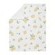 preview thumbnail 2 of 3, Lemon Floral Girl Baby Receiving Security Swaddle Blanket - Yellow Green White Watercolor Boho Bohemian Farmhouse Fruit Flower