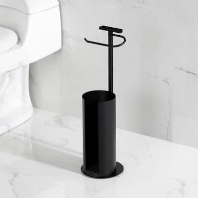 Kingston Brass Continental Freestanding Toilet Paper Holder with Roll Storage and Phone Stand