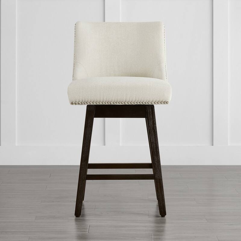 Spruce & Spring Olive Upholstered Counter Height Swivel Barstools-Single