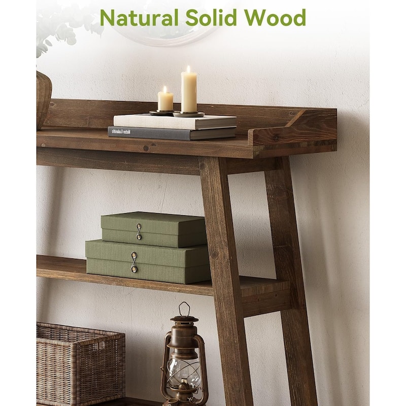 45 Inch Solid Wood Console Entryway Table, 3-Tier Narrow Sofa Tables with Storage - 45.28" L x 13.78" W x 36.22" H