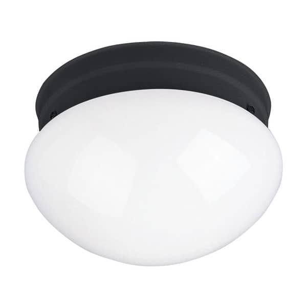 slide 2 of 2, Maxim Essentials - 588x 8" Wide Flush Mount Bowl Ceiling Fixture Black