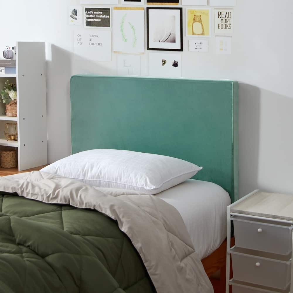 Rainha® Memory Foam Cushioned Velvet Dorm Headboard by DormCo
