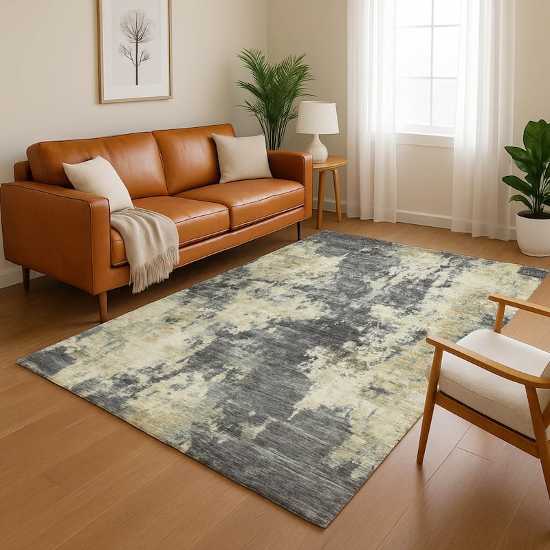 Premium Washable Super Soft Abstract Casual Mayfield Rug - Gray - 3' x 5'
