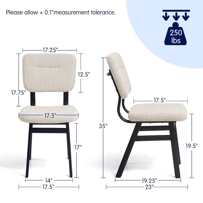 Subrtex(Set of 2) Parsons Upholstered Stainless Steel Frame Dining Chair