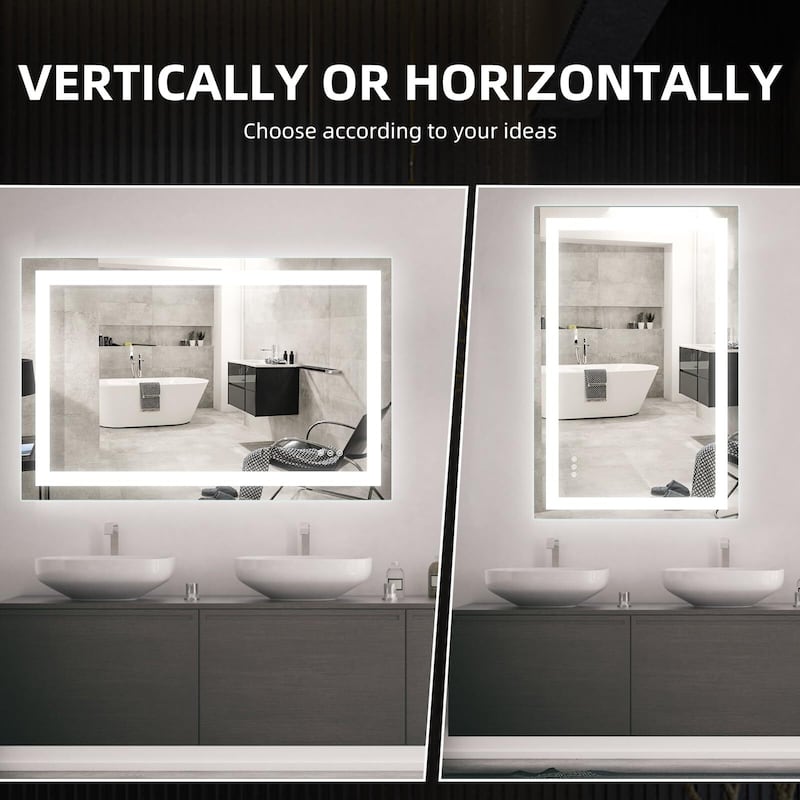 LED Bathroom Mirror with Front and Backlight