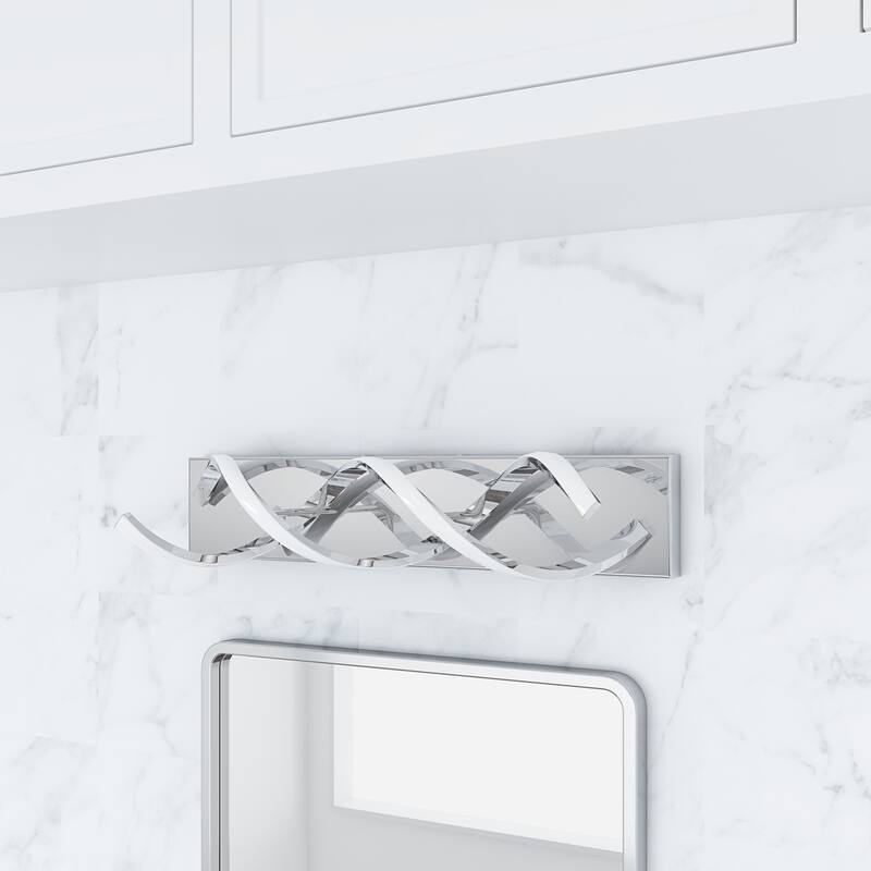 Modern 2-Light Wavy Linear LED Bathroom Vanity Lighting Fixture