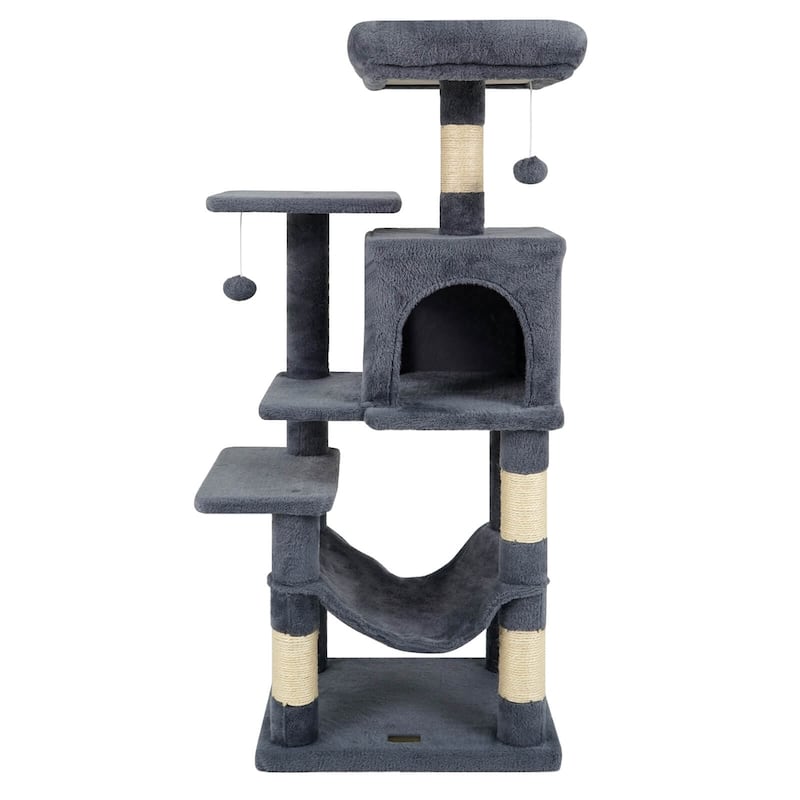 Costway 44” Tall Multi-level Cat Tree with Cushion Top Perch, - See Details