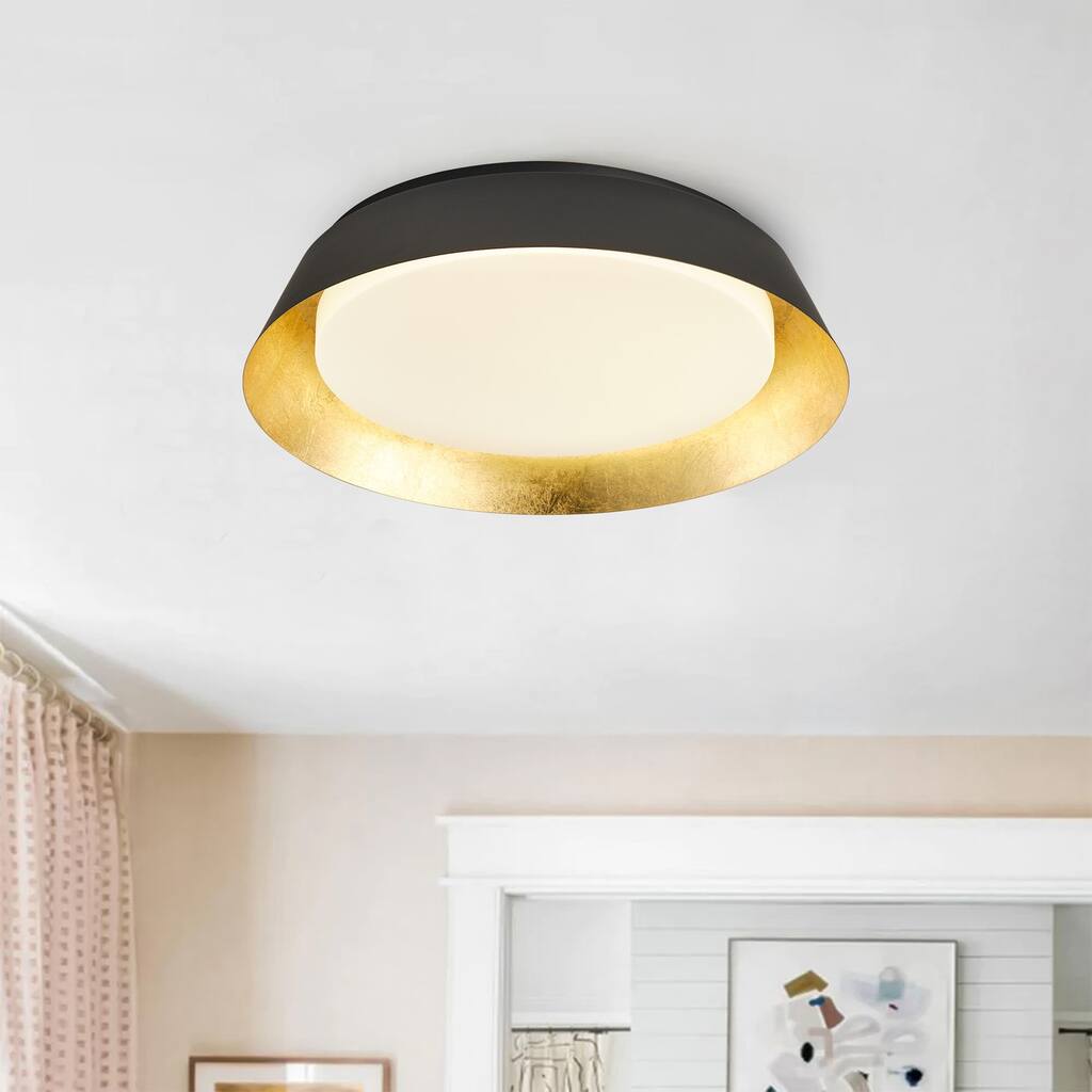 Modern Gold Leaf Interior Flush Mount LED Ceiling Lighting Fixture