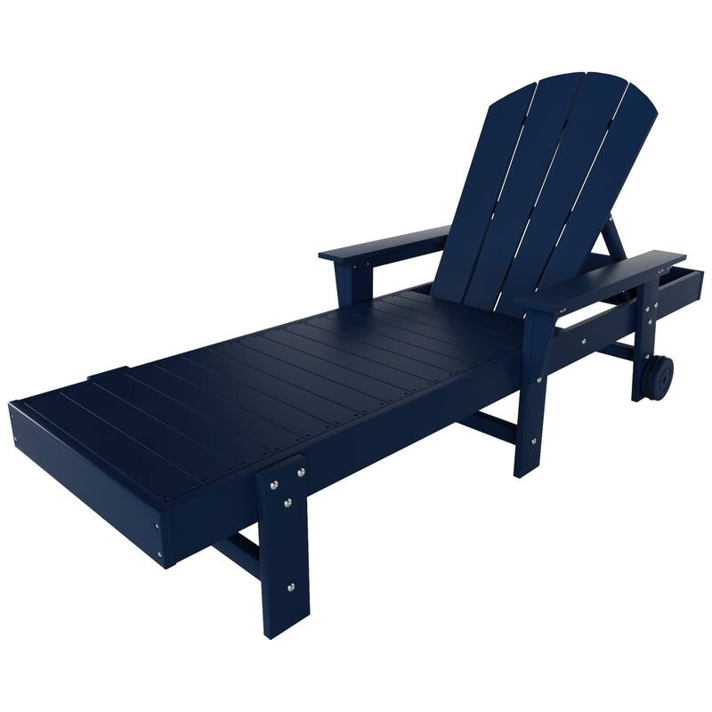 Polytrends Laguna Hdpe All Weather Outdoor Patio Pool Reclining Chaise Lounge With Arms And Wheels