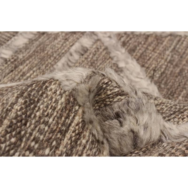 ECARPETGALLERY Hand-knotted Tangier Taupe Wool Rug - 5'4 x 7'9