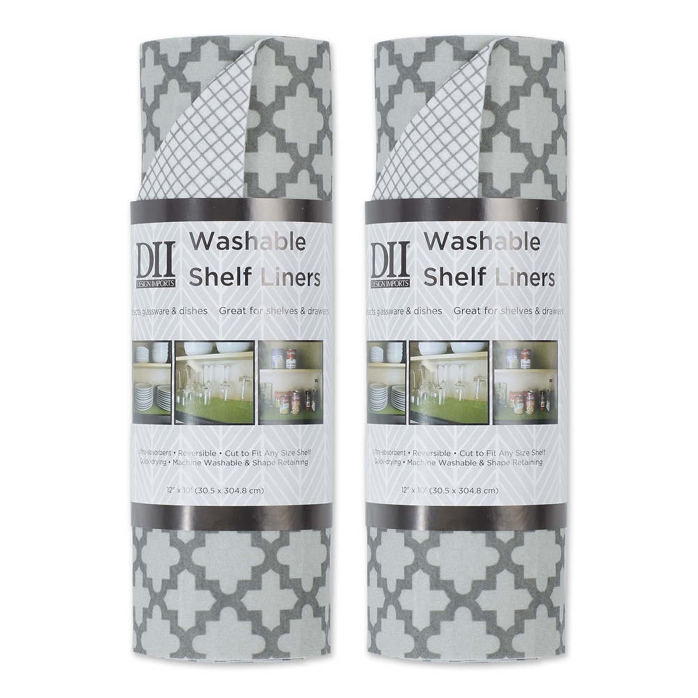 DII Grey Lattice Shelf Liner (Set of 2)