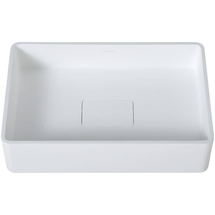 Ancona Holbrook Pure Stone Rectangular Bathroom Vessel Sink in White