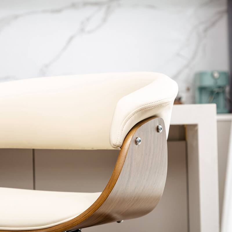 Glitzhome Modern 3-Piece Wooden Swivel Bar Stools & Height Adjustable Pub Table Set