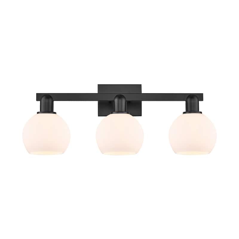 Innovations Lighting 716-3W-10-25 Athens Vanity Athens 3 Light 25" - Matte Black / Matte White