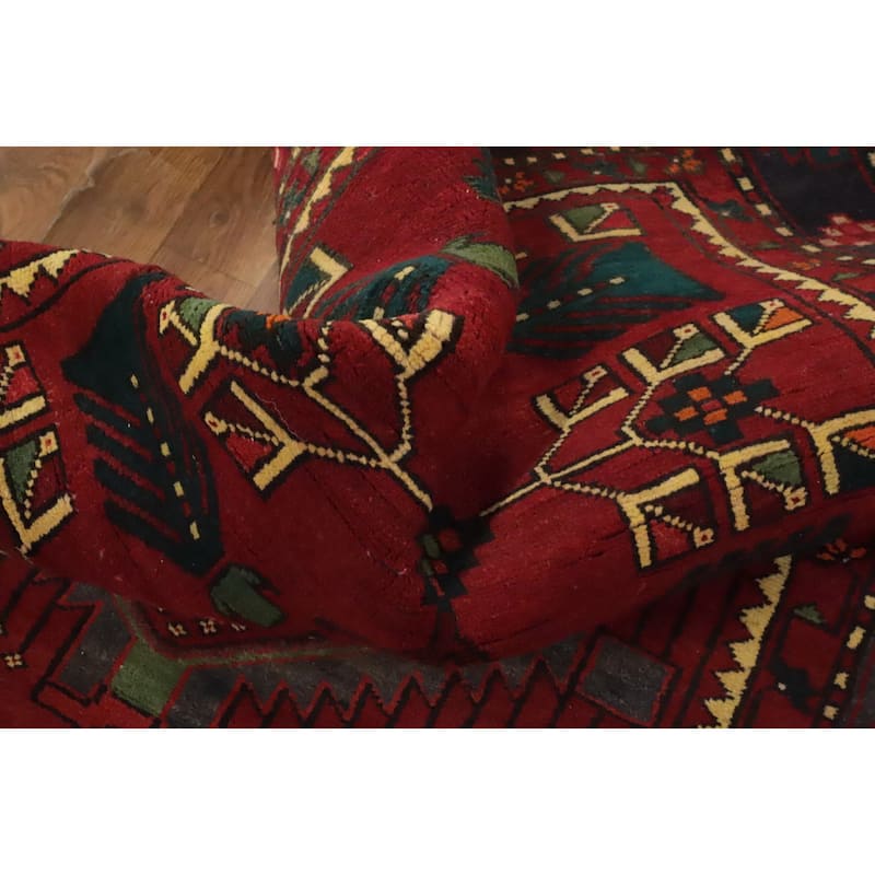 Hand Knotted Oriental 100% Wool Carpet Traditional Tribal Red Heriz Runner Rug - 10' 1'' X 3' 8''