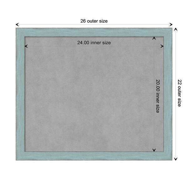 dimension image slide 15 of 17, Framed Magnetic Board, Sky Blue Rustic