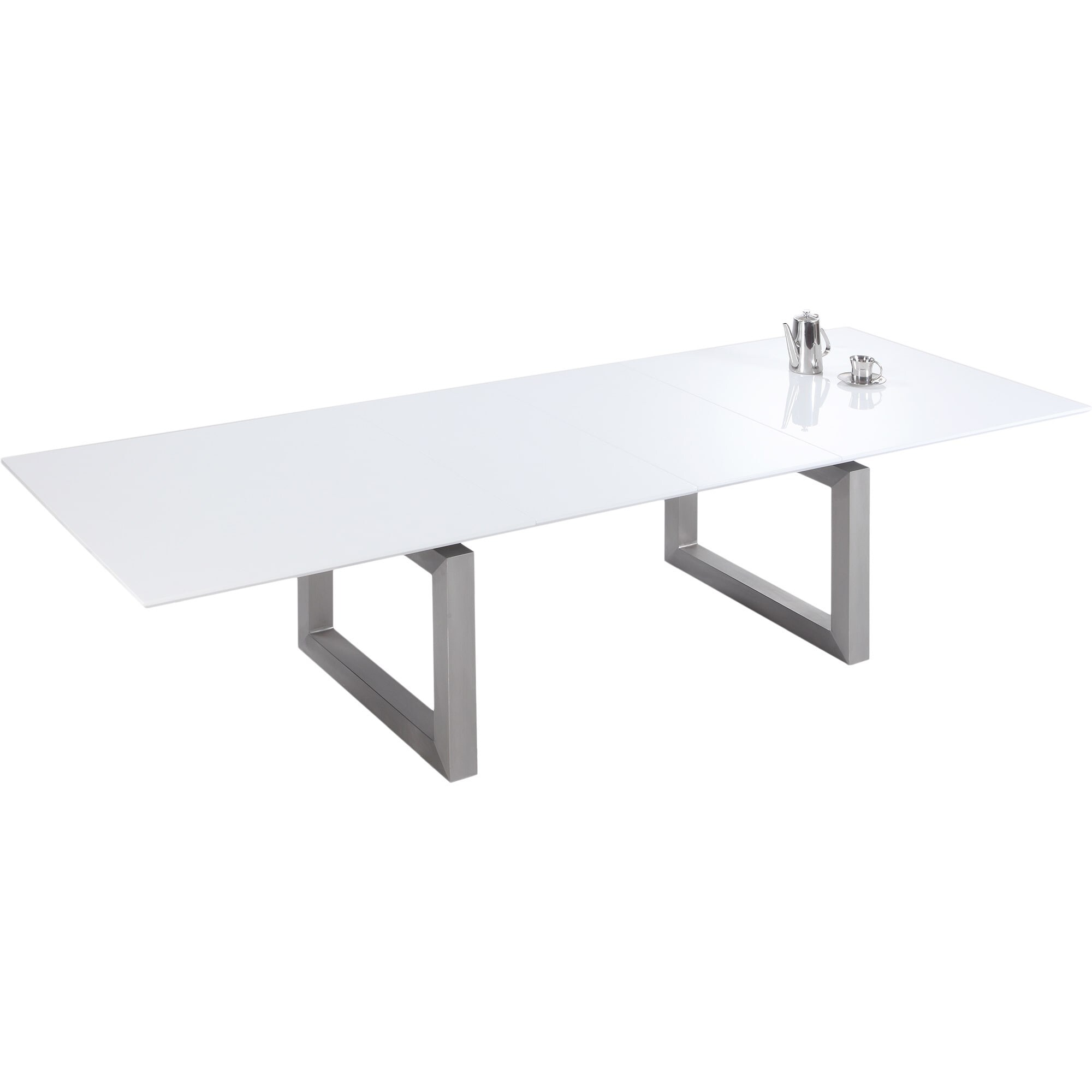 Somette Elisa Gloss White Extendable Dining Table On Sale Bed