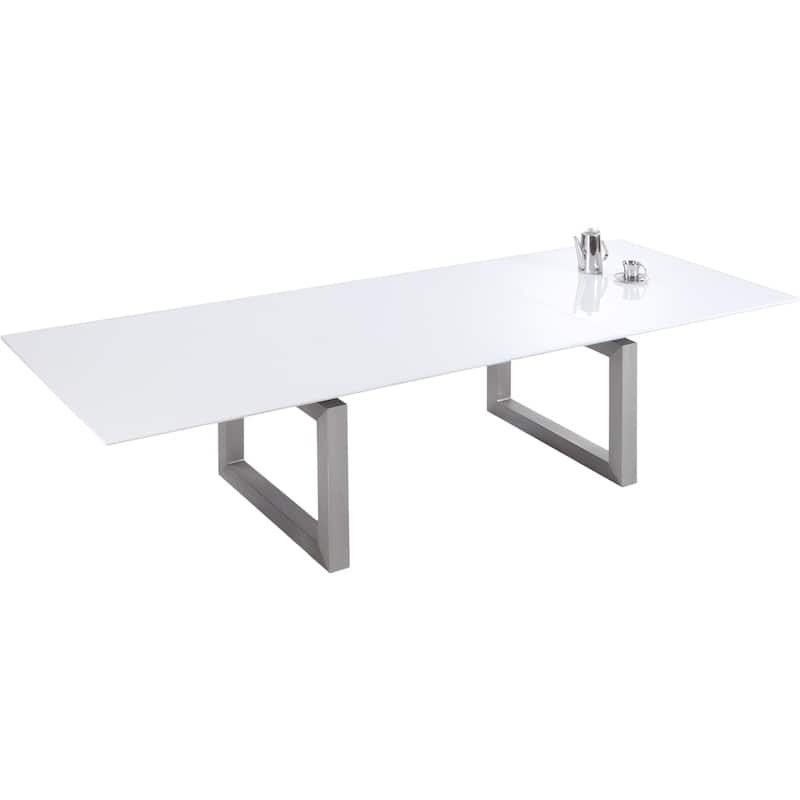Somette Elisa Gloss White Extendable Dining Table - 43"x 79"