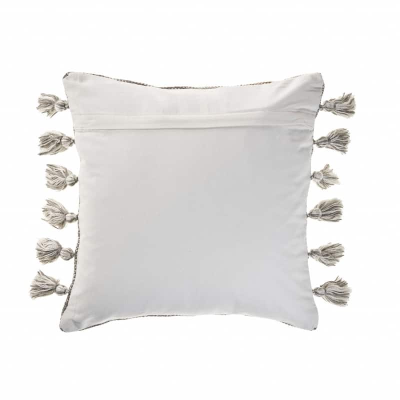 HomeRoots 20" X 20" Gray And Light Red Polyester Striped Zippered Pillow