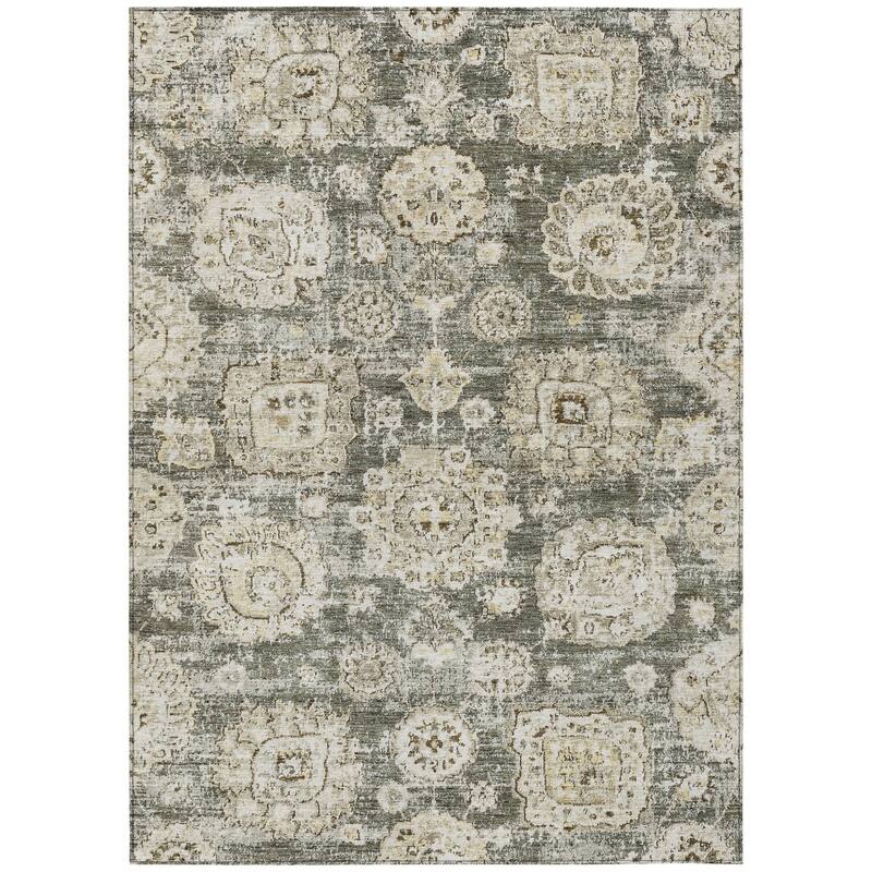 HomeRoots Floral Transitional Rectangle Outdoor Rug