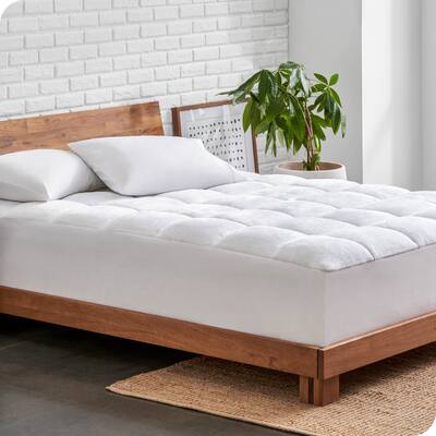 Bare Home Reversible Down Alternative Pillow-Top Mattress Pad - White