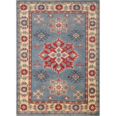 Blue Kazak Oriental Accent Rug Handmade Wool Carpet - 2'8" x 3'10"