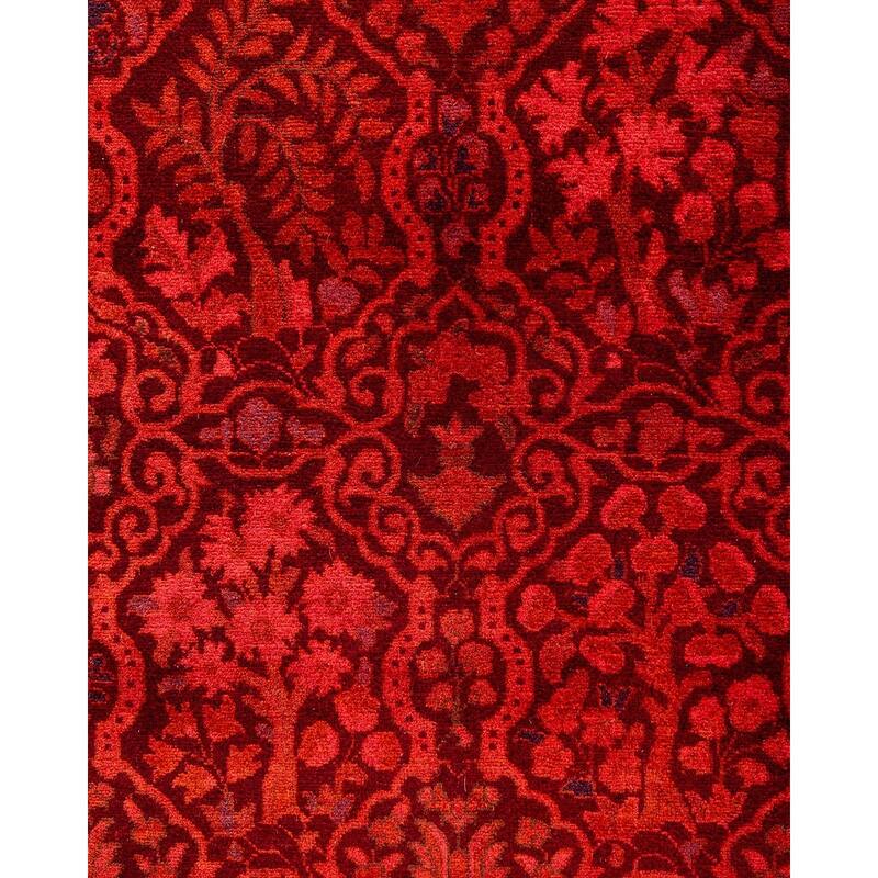 Contemporary Overdyed Wool Hand Knotted Runner - 2' 7" x 12' 5"