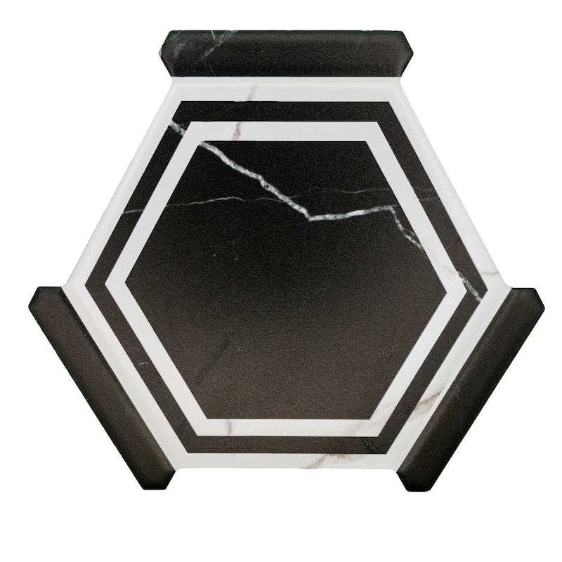 Kykuit 8.6x9.8 Satin Porcelain Hexagon Tile - Floor, Wall, Backsplash