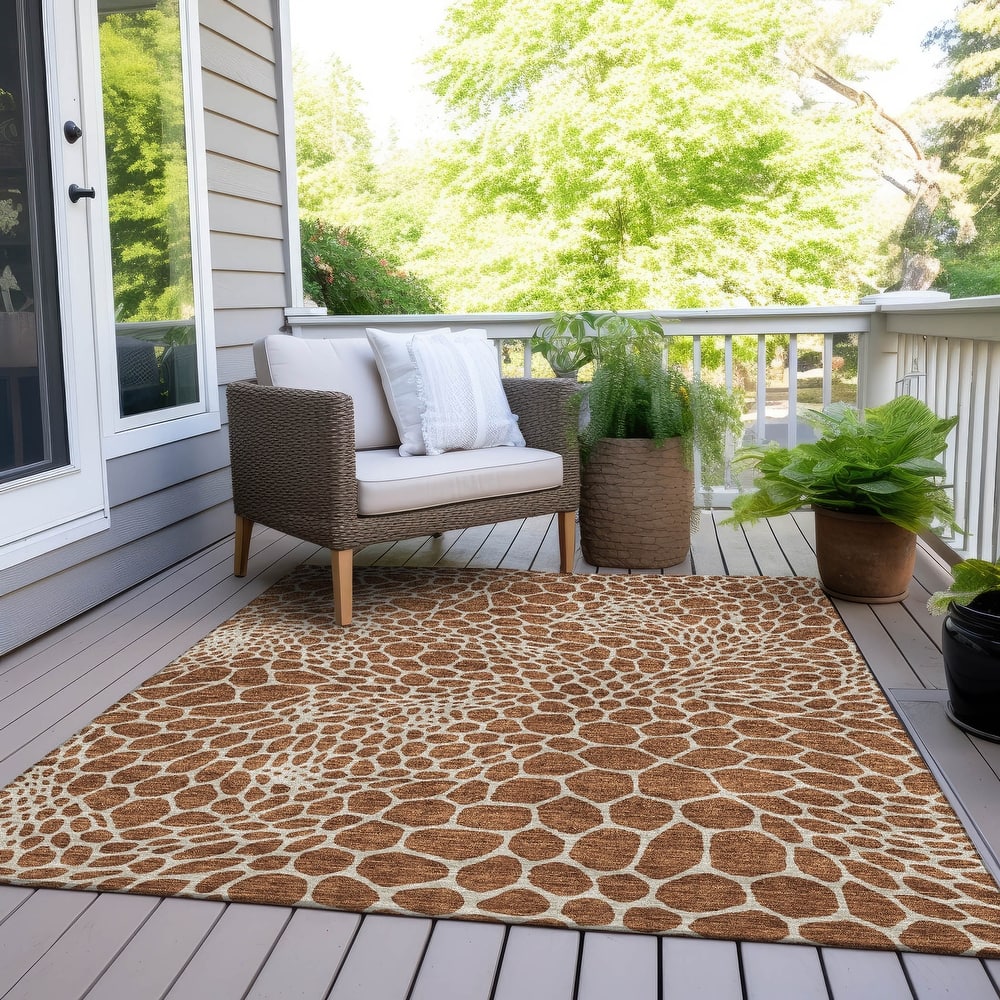 Machine Washable Indoor/ Outdoor Chantille Animal Print Rug