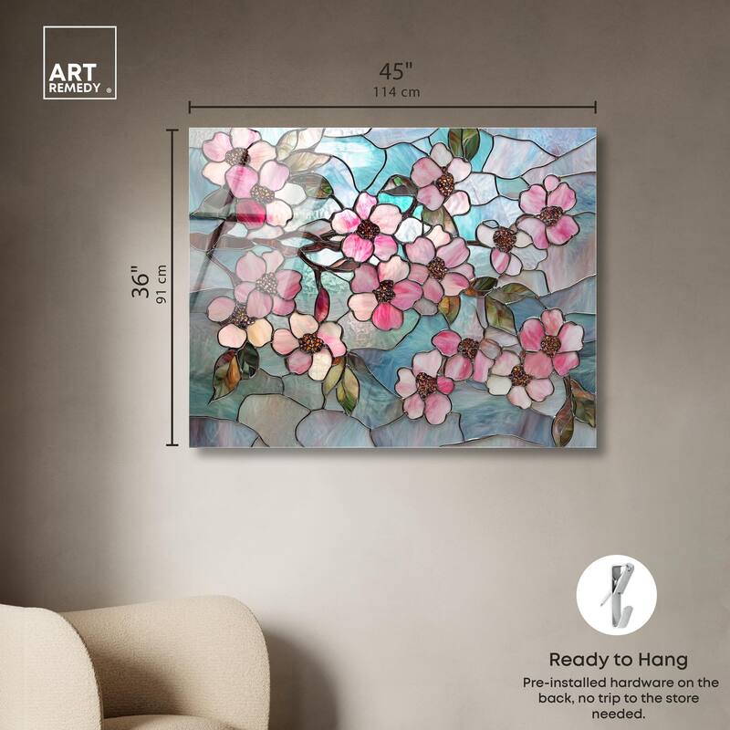 Shimmering Spring Blossoms II Acrylic by Art Remedy, Ready to Hang