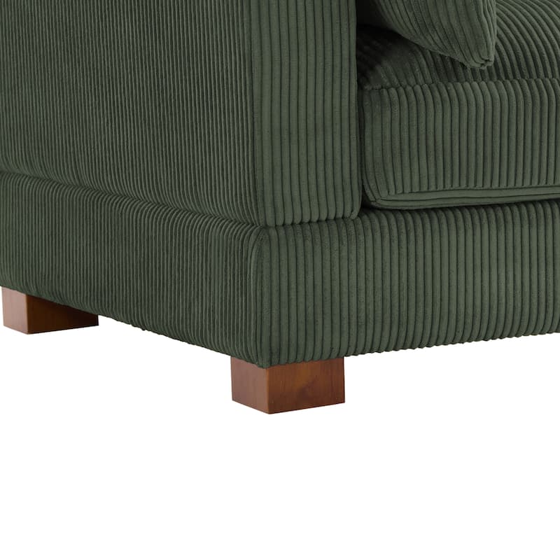 Modern Corduroy Modular Couch Sectional Sofa With Pillows