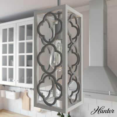 Hunter Gablecrest 1-Light Mini Pendant - Kitchen Island, Dining Room - Farmhouse, French Country, Transitional, Distressed